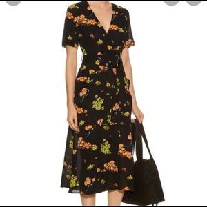 ALC silk floral midi dress